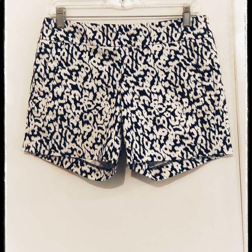 NWOT J. Crew Stretch Black and White Graphic Shorts